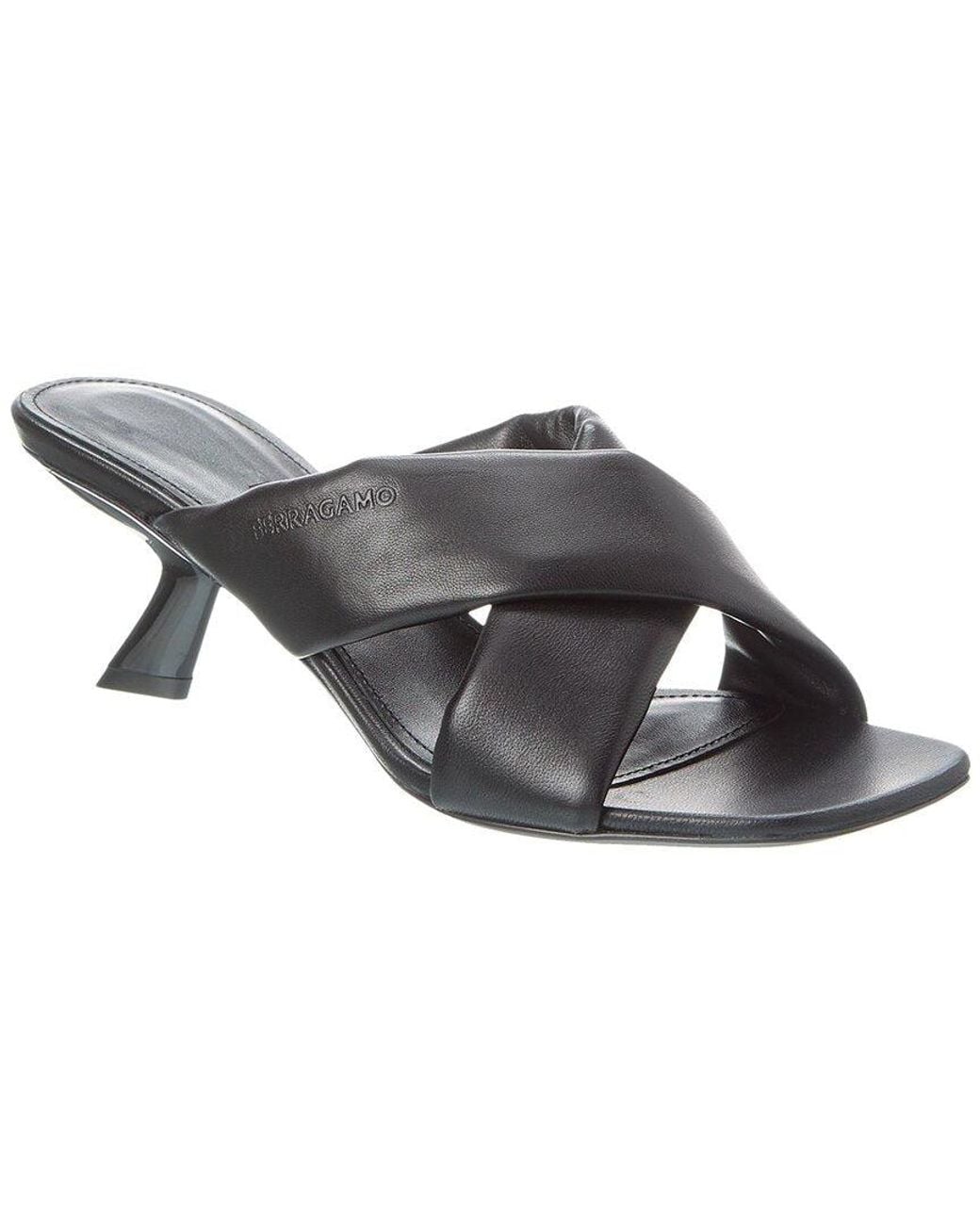 Ferragamo Black Aludra Leather Pump