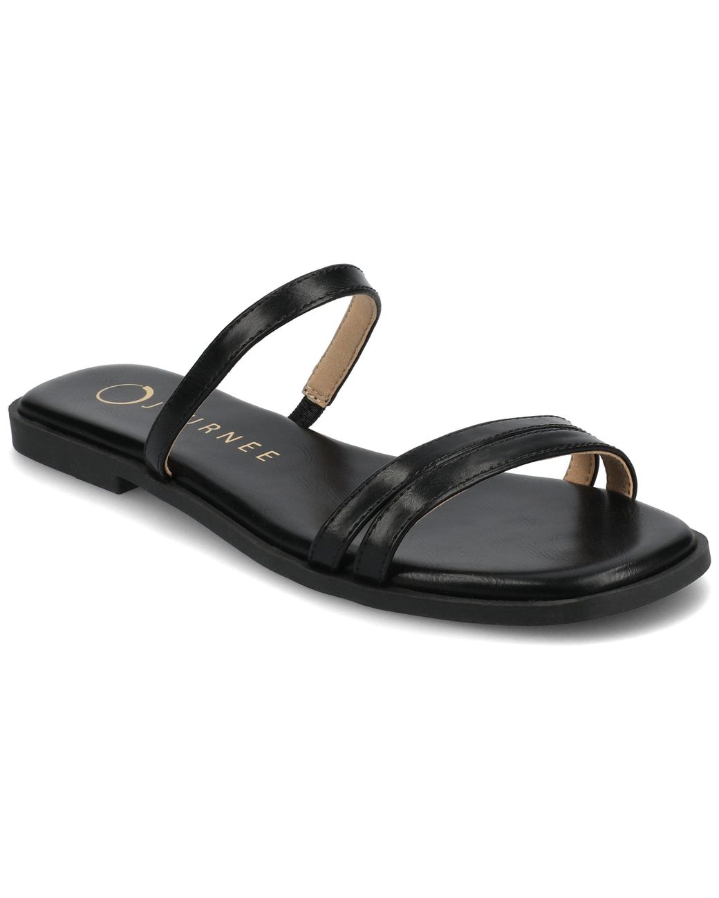 Journee Collection Black Journee Brisa Flat Sandals