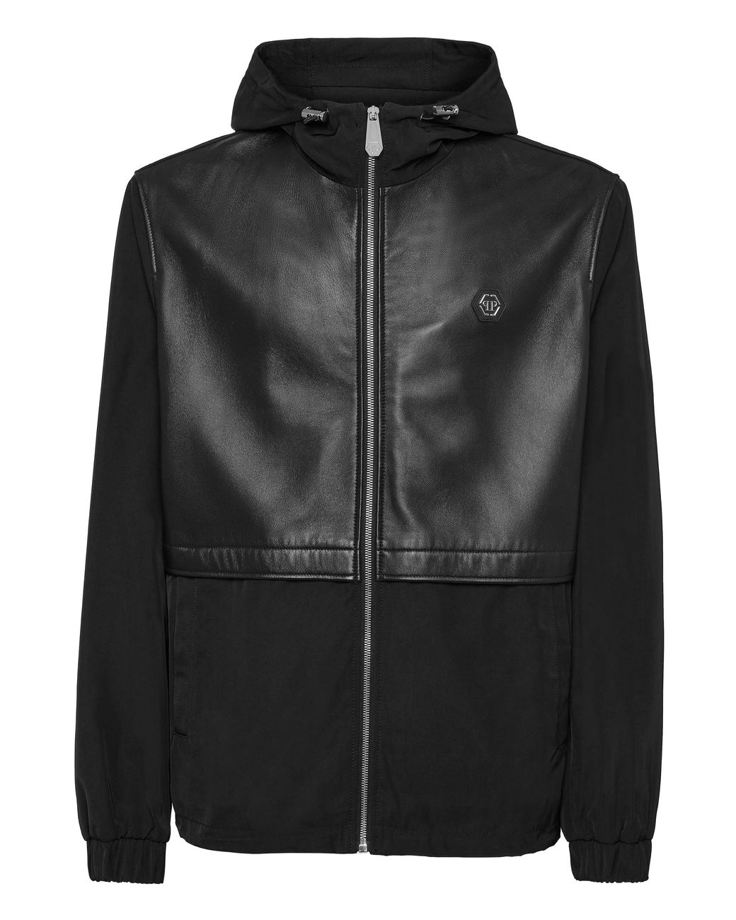 Philipp Plein Black Leather Jackets for men