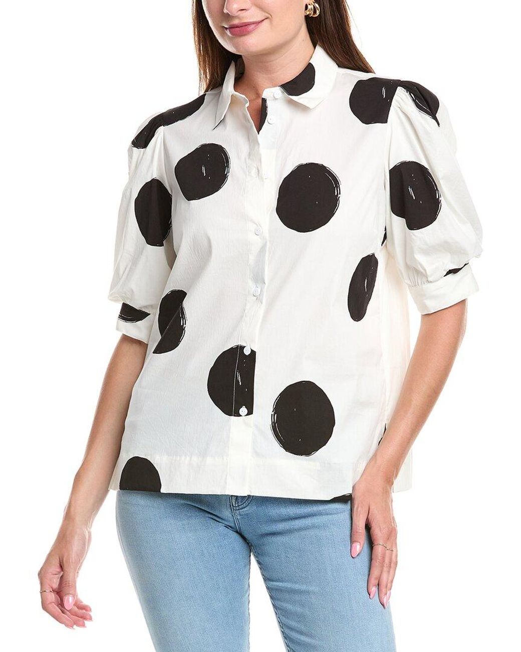 Tahari White A-Line Blouse