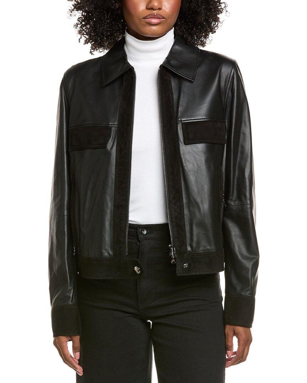 Bogner Alexia Leather Jacket in Black | Lyst
