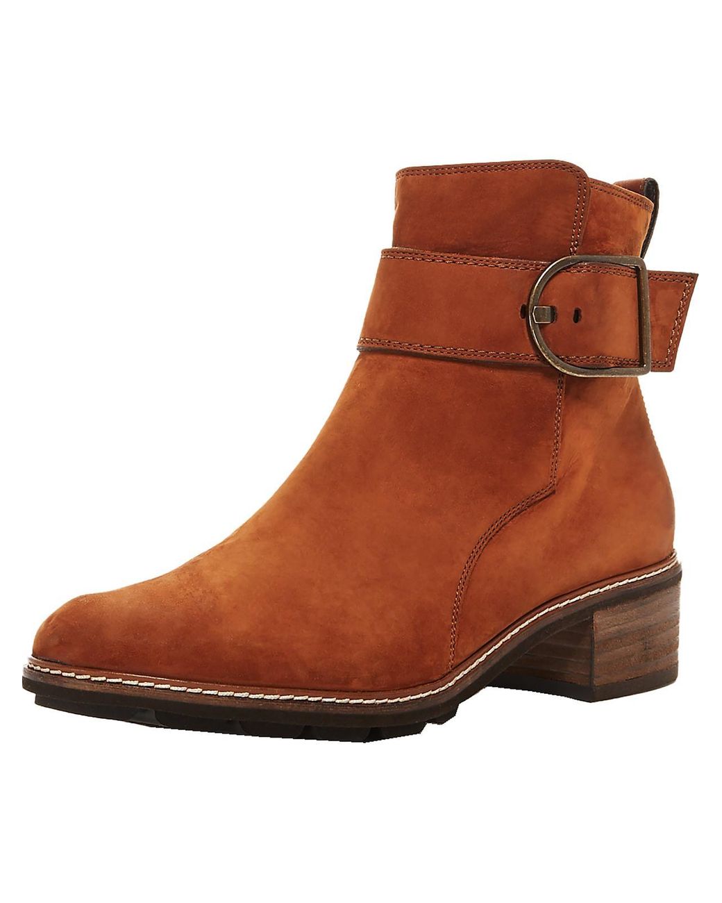 Paul Green Cimarron Suede Stacked Ankle Boots in Brown Lyst