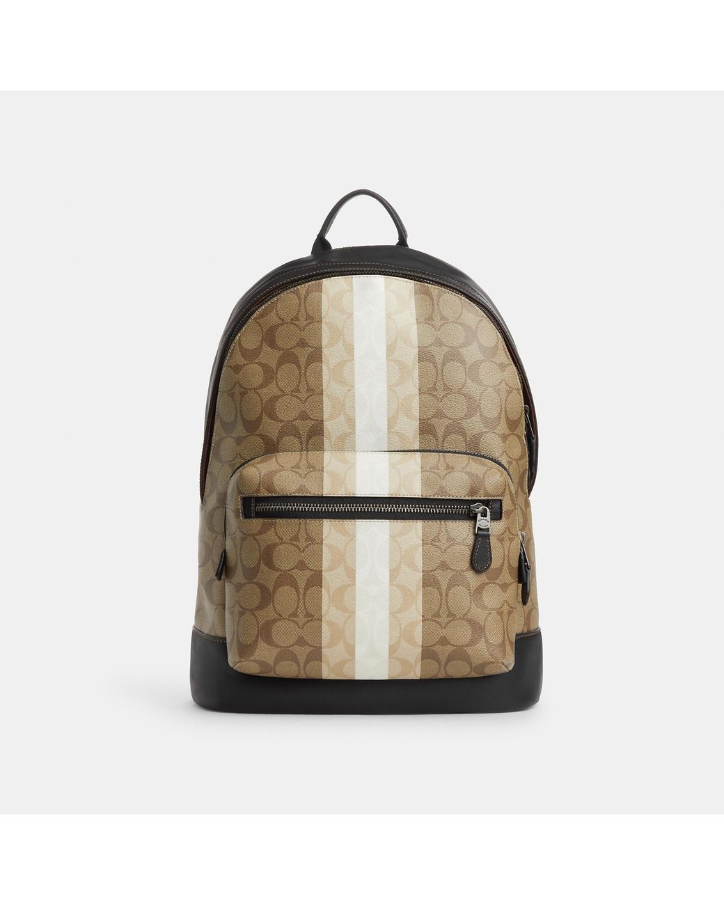COACH West Backpack In Blocked Signature Canvas With Varsity Stripe in