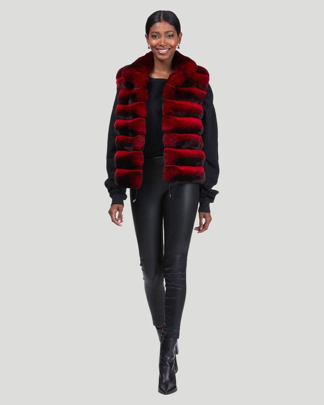 Gorski Luxury Chinchilla Fur Vest With Snap Closure in Red Lyst