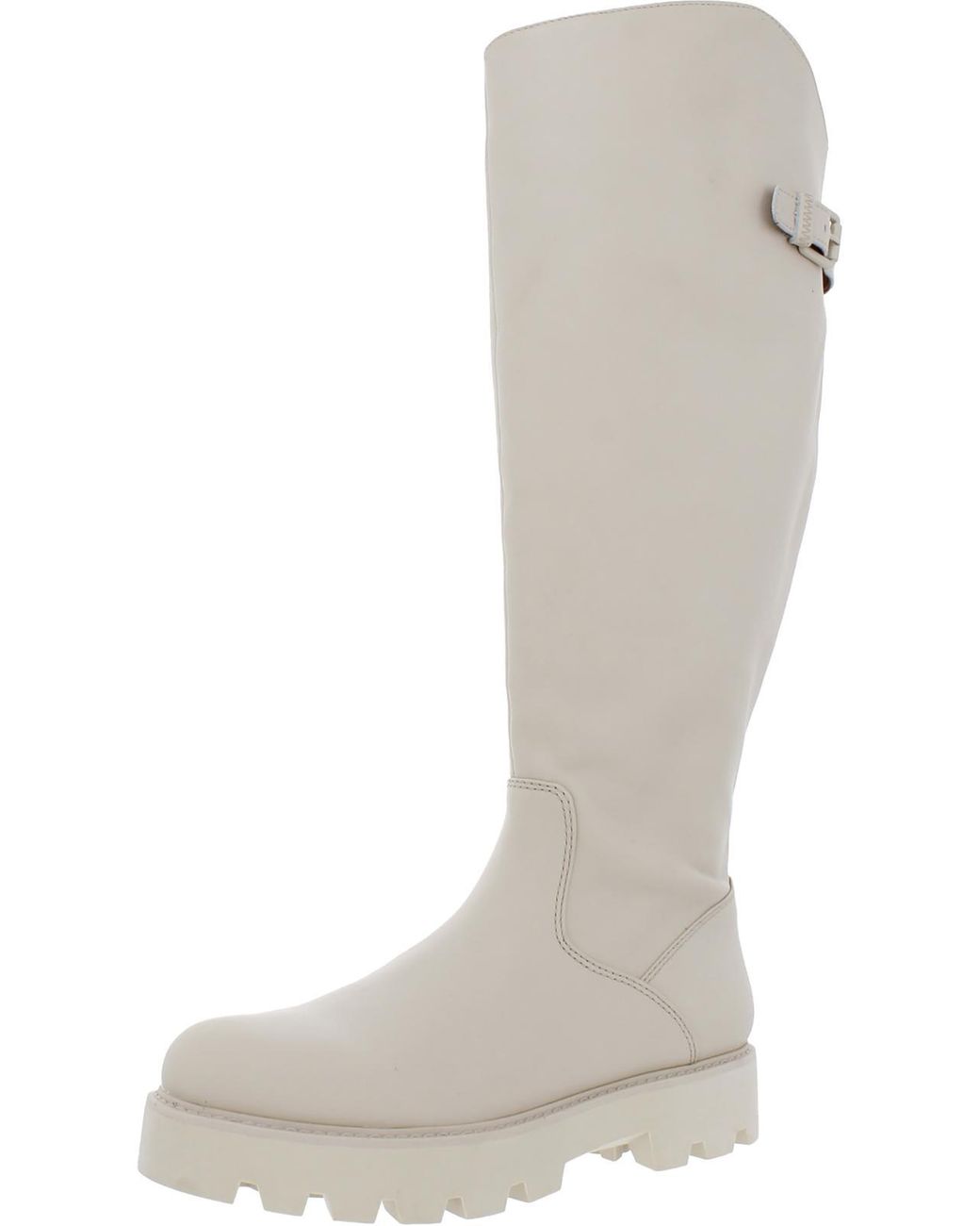 Franco Sarto Balin Zipper Leather Knee-high Boots in Natural | Lyst
