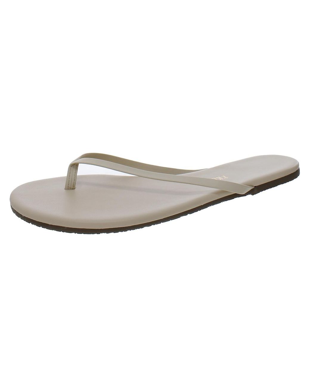 TKEES Leather Slip On Flip flops in Gray Lyst