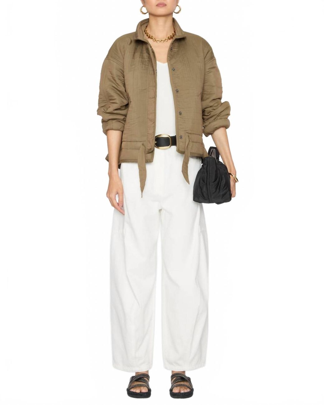 Isabel Marant White Selane Drawstring Waist Jacket
