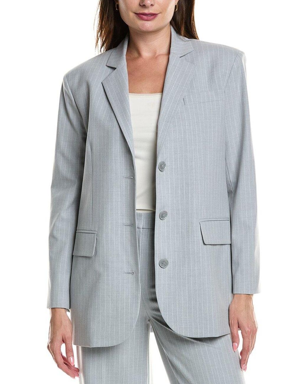Kenneth Cole Gray Boyfriend Jacket