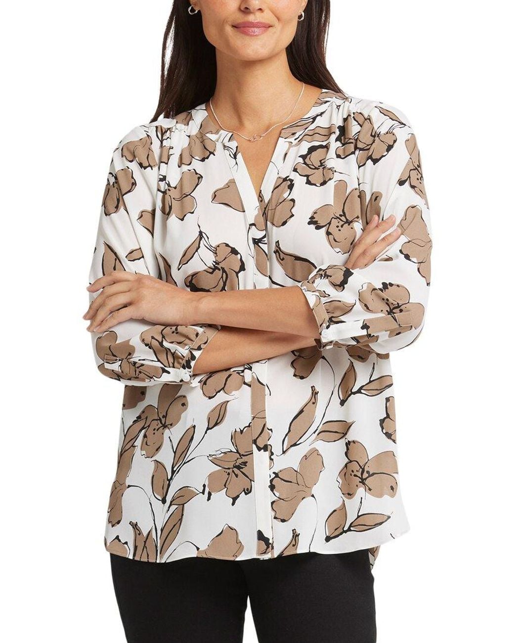 NYDJ Multicolor Pintuck Blouse