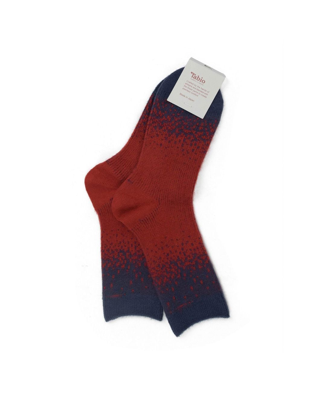 Tabio Red Bulky Brushed Low Crew/ Socks for men
