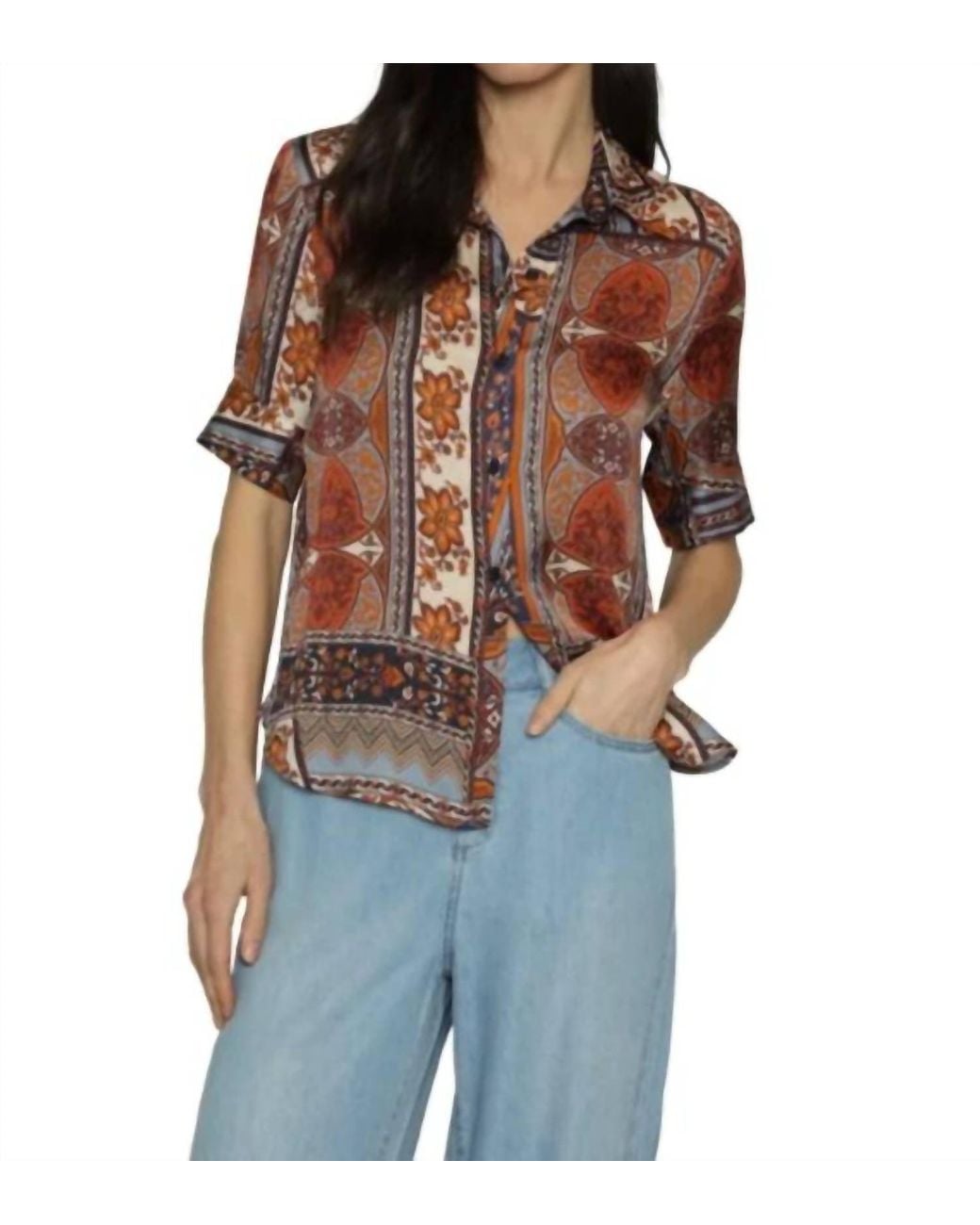 Drew Brown Kamila Button Front Top