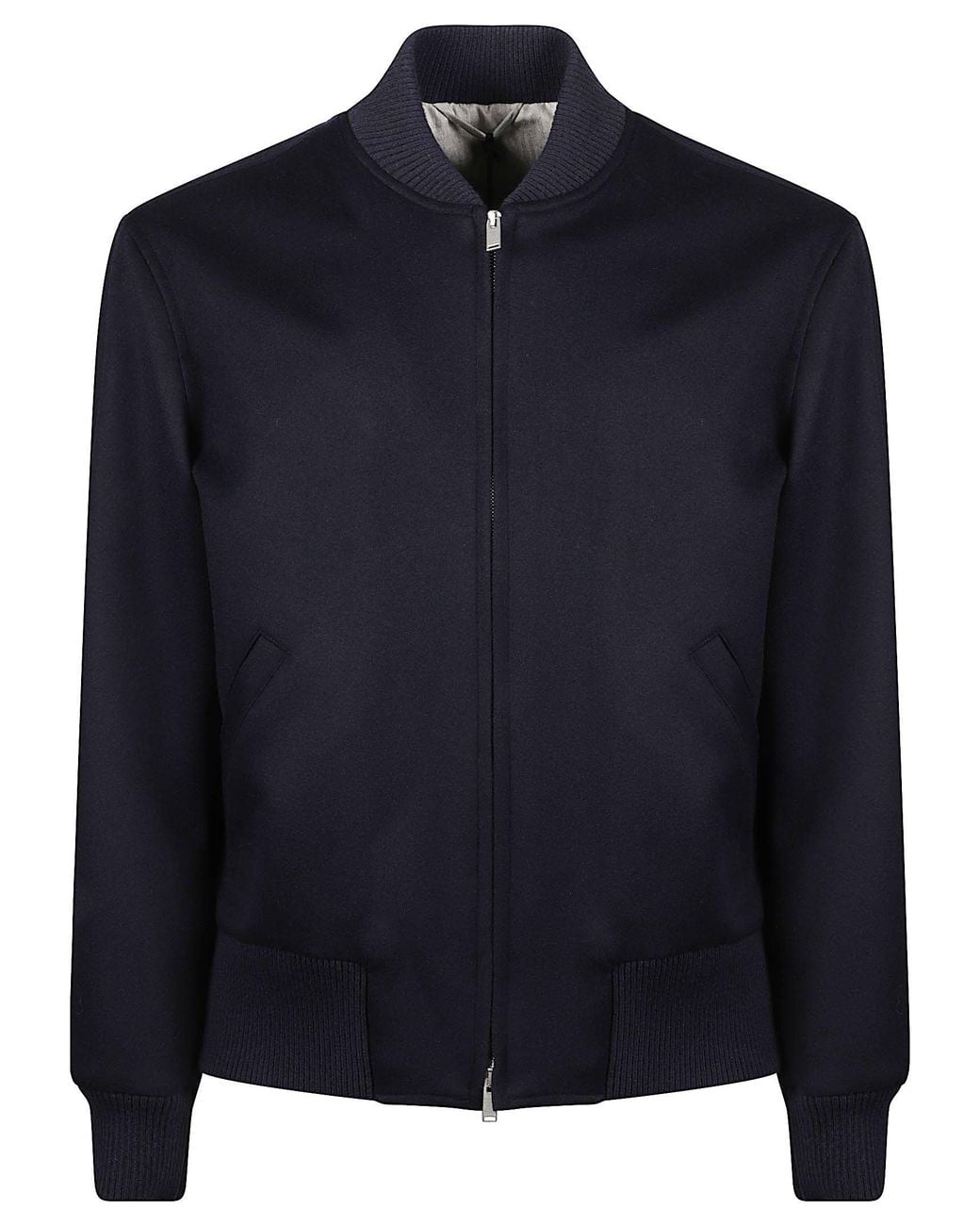 Lardini Blue Virgin Wool Bomber Jacket for men