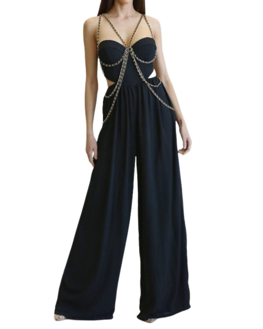 BLITHELA Blue Dulce Chain Jumpsuit