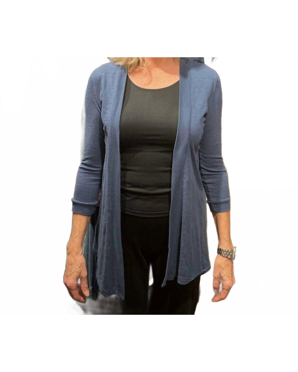 Bobi Black 3/4 Open Cardigan