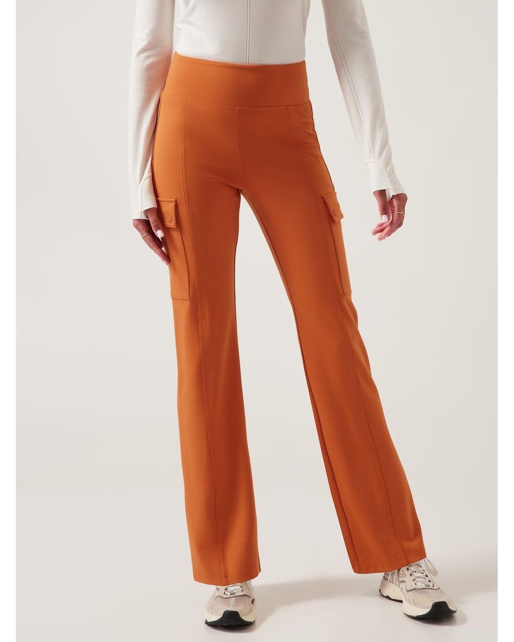 Athleta Delancey Straight Cargo Pant in Orange