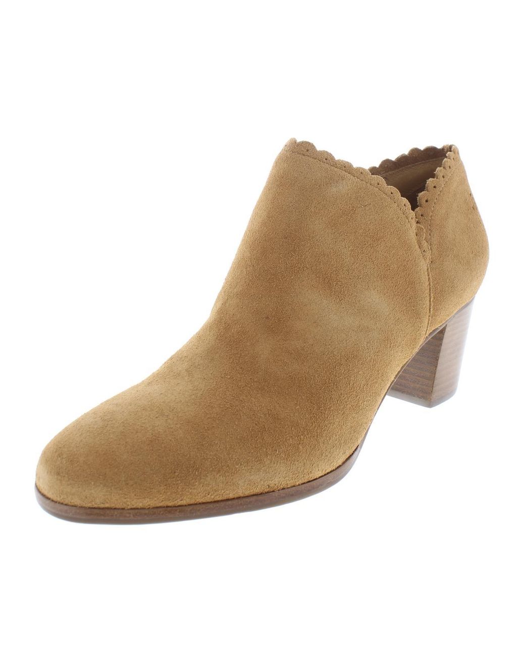 Jack Rogers Marianne Suede Stacked Heel Ankle Boots in Natural Lyst