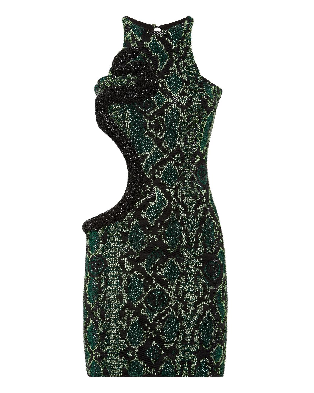 green emerald velvet dress Rena Snake Jacquard Mini Dress | Disturbia main image 0