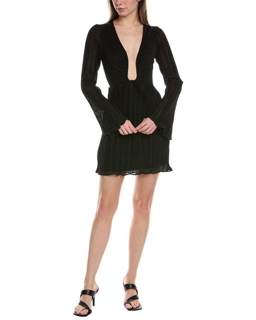 Suboo Black V-Neck Mini Dress
