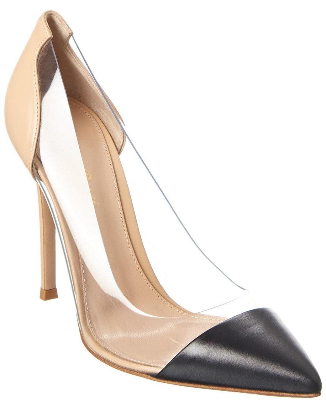 Gianvito Rossi 100 Plexi & Leather Pump in Metallic Lyst