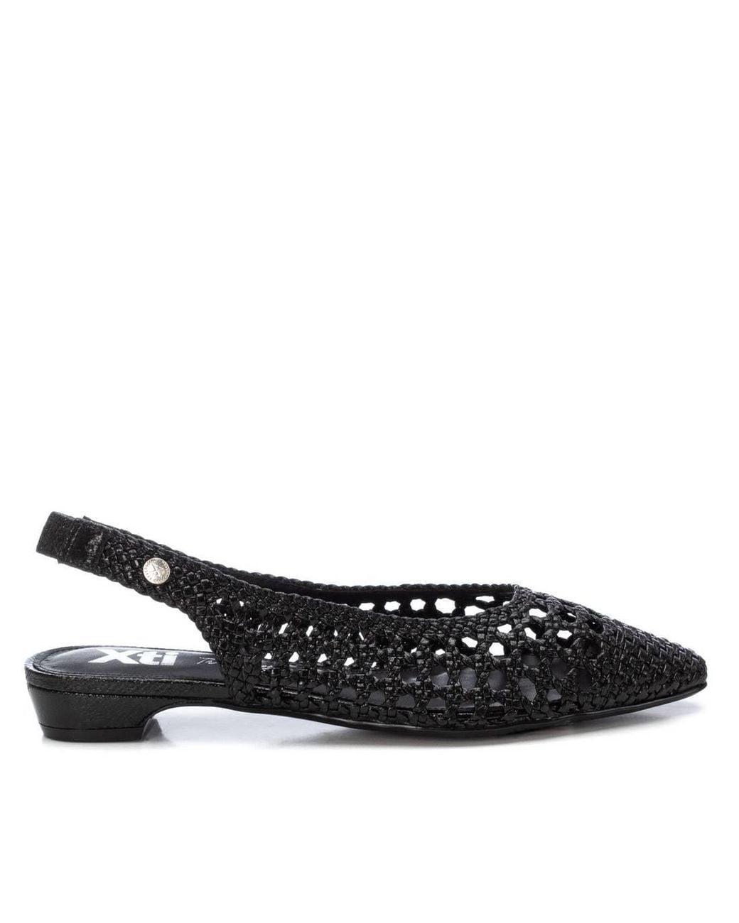 Xti Black Slingback Flats