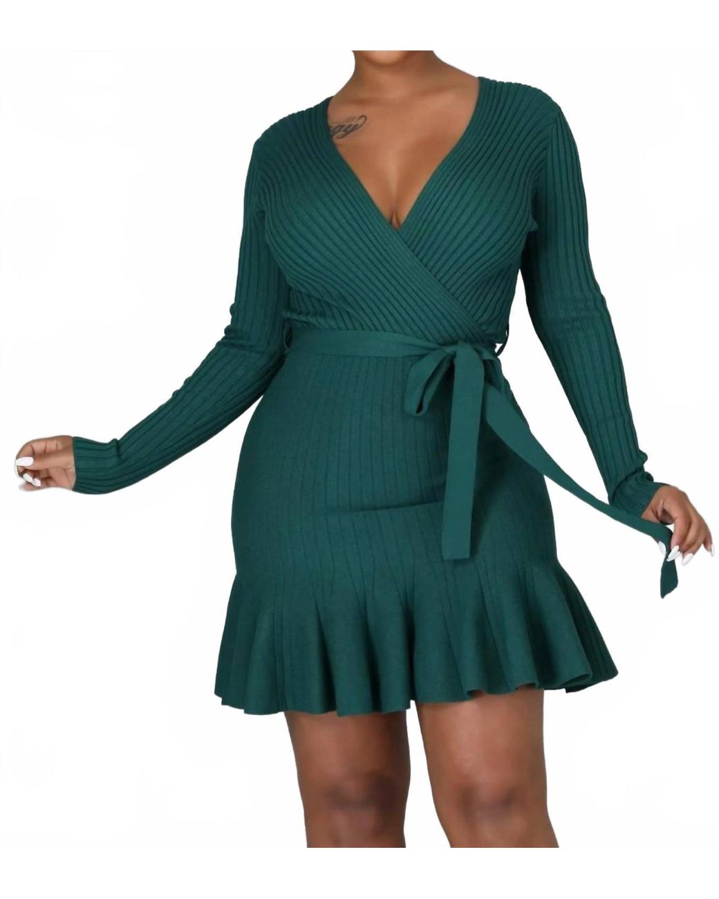 JBLA Green Tranquility V-Neck Dress