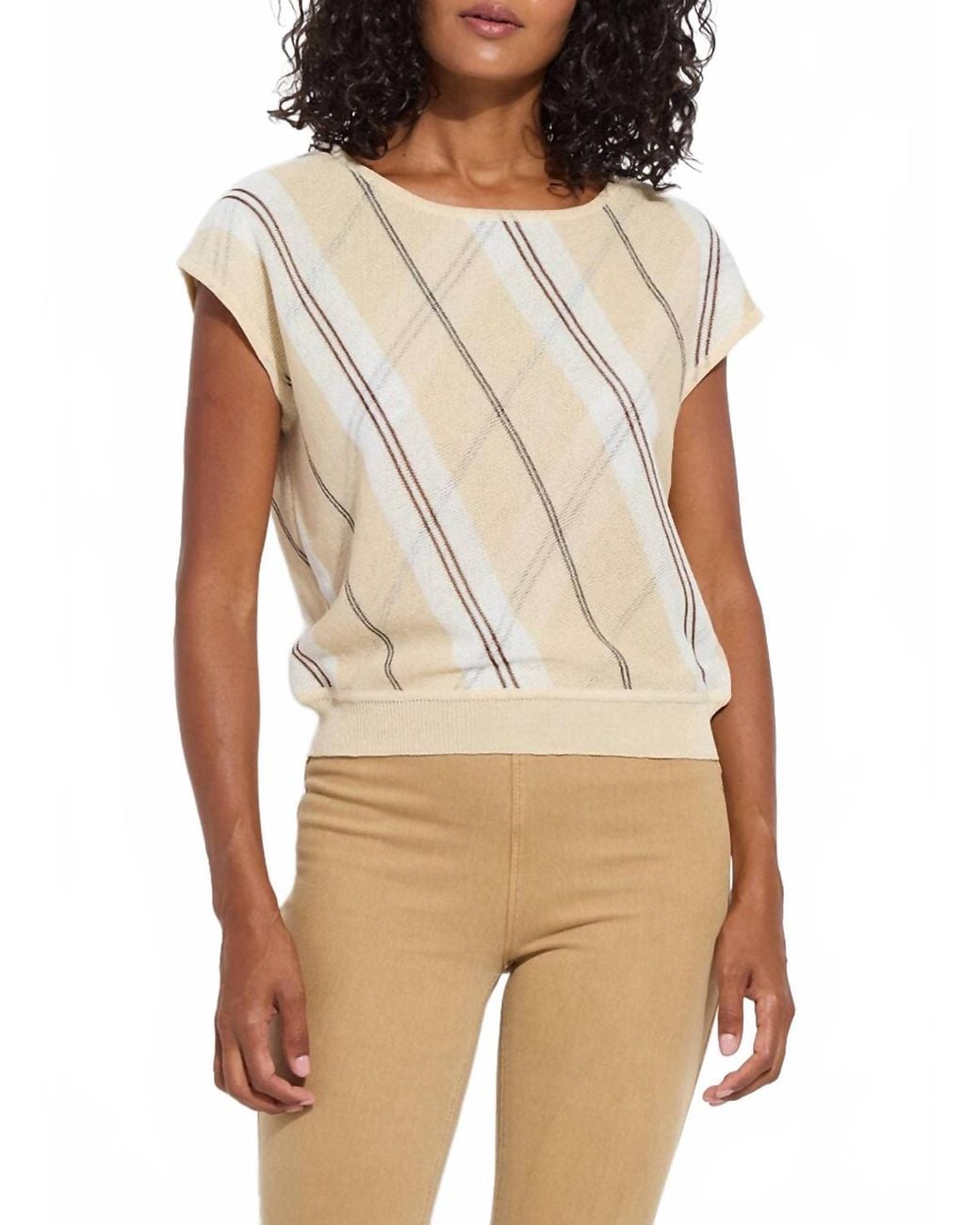 Lyssé Natural Brielle Mesh Sweater