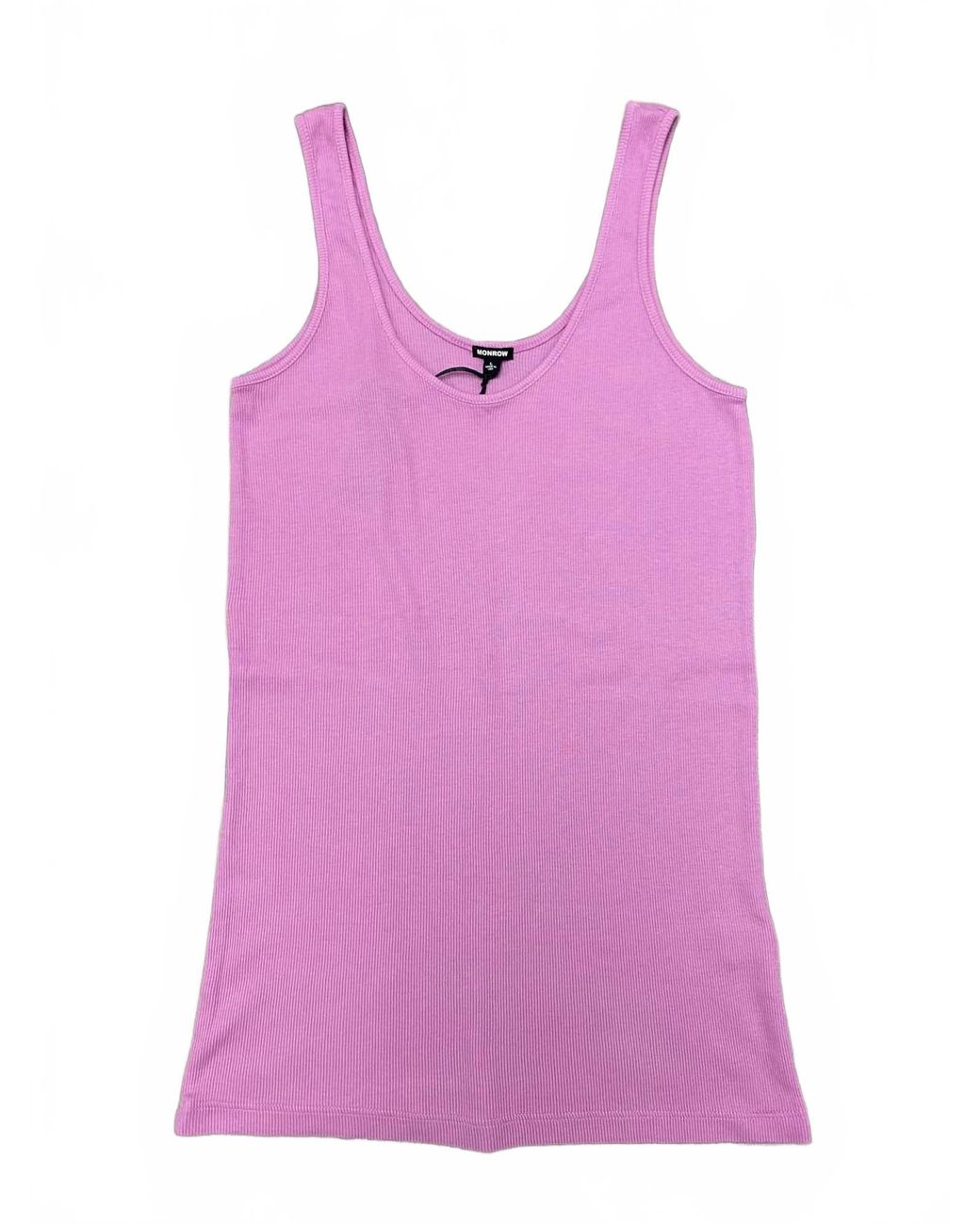Monrow Purple Narrow Ribbed Tank