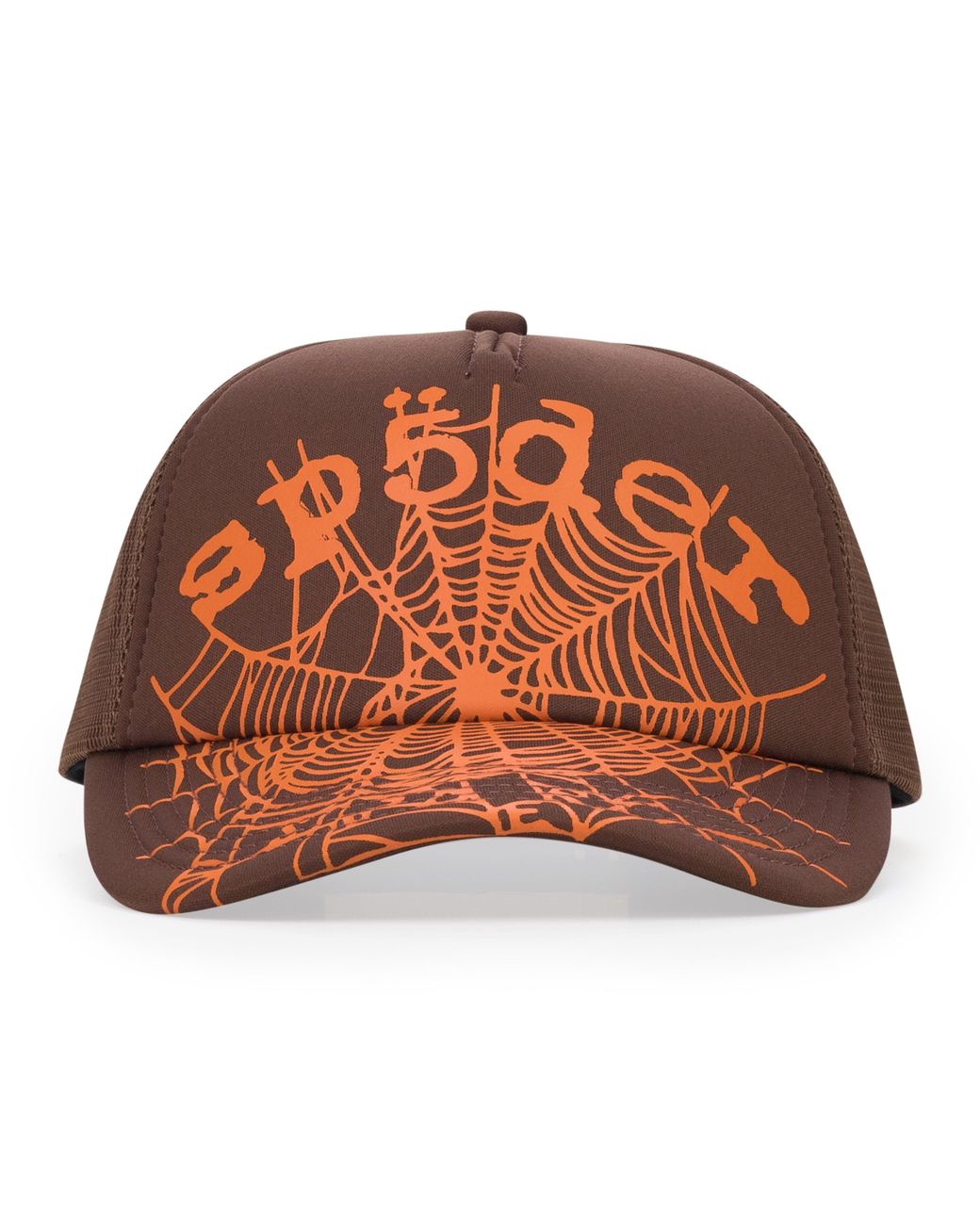 Sp5der Orange Web Trucker Hat for men