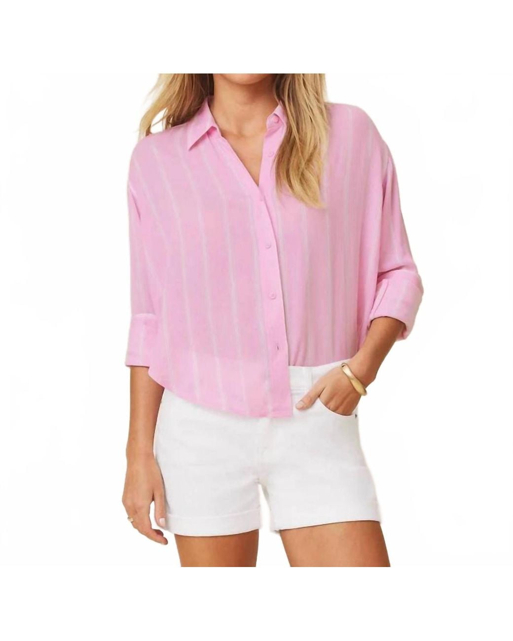 Splendid Purple Jaylei Stripe Button Down