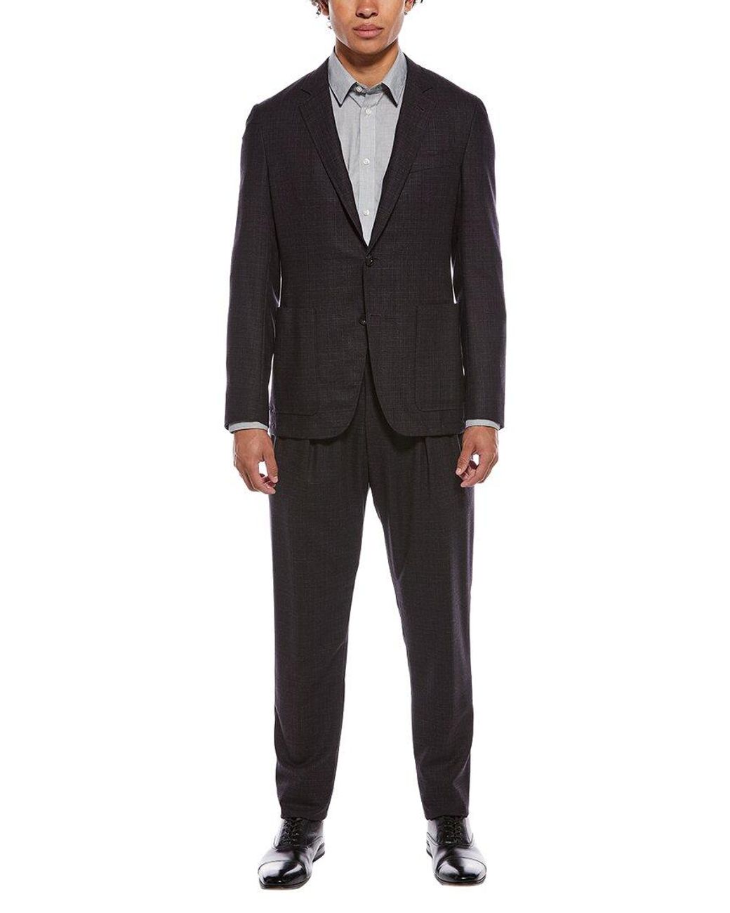 Canali Black 2Pc Wool Suit for men