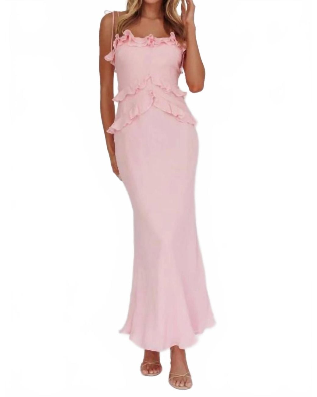 Pink Ruffle Dress Design one & only Ruffled Midi Dress in Pink | Lyst
