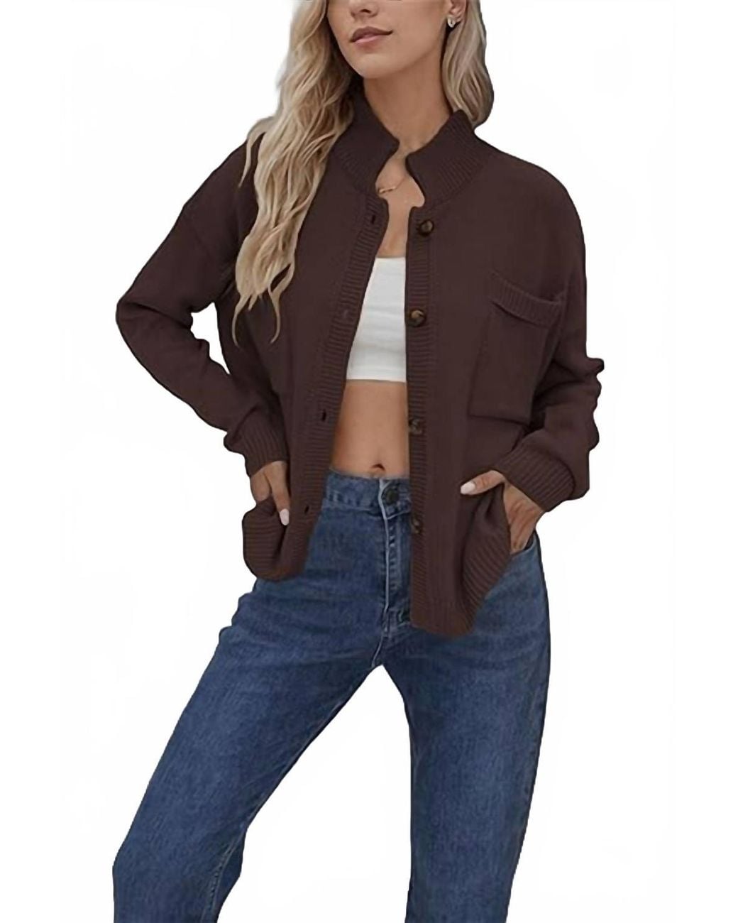 Dipped Shop Black Sandy Collared Cardigan