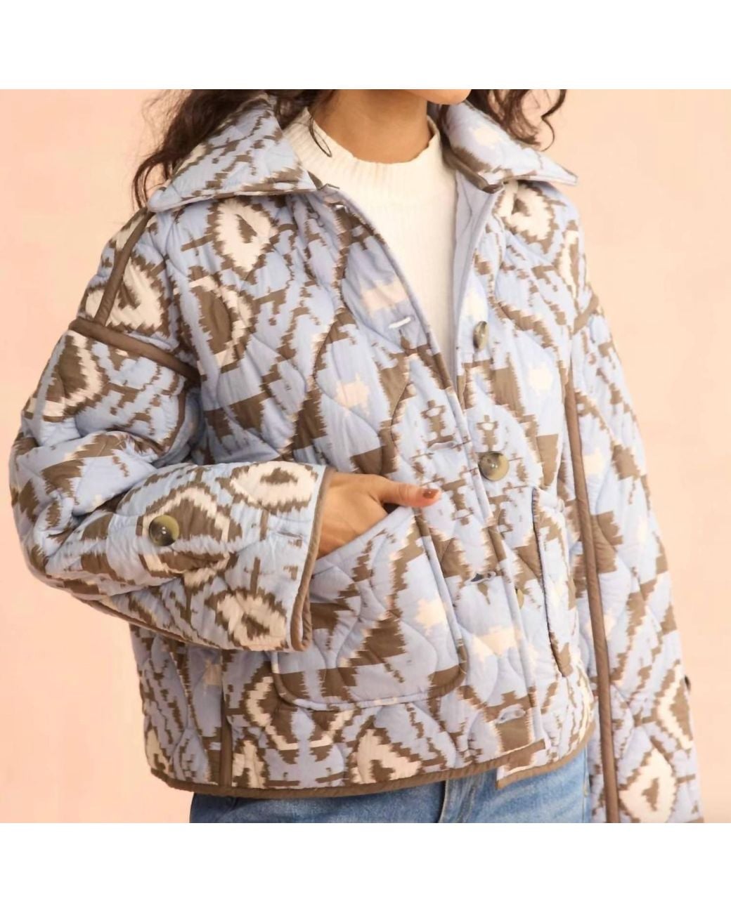Omika Brown Goldie Quilted Jacket
