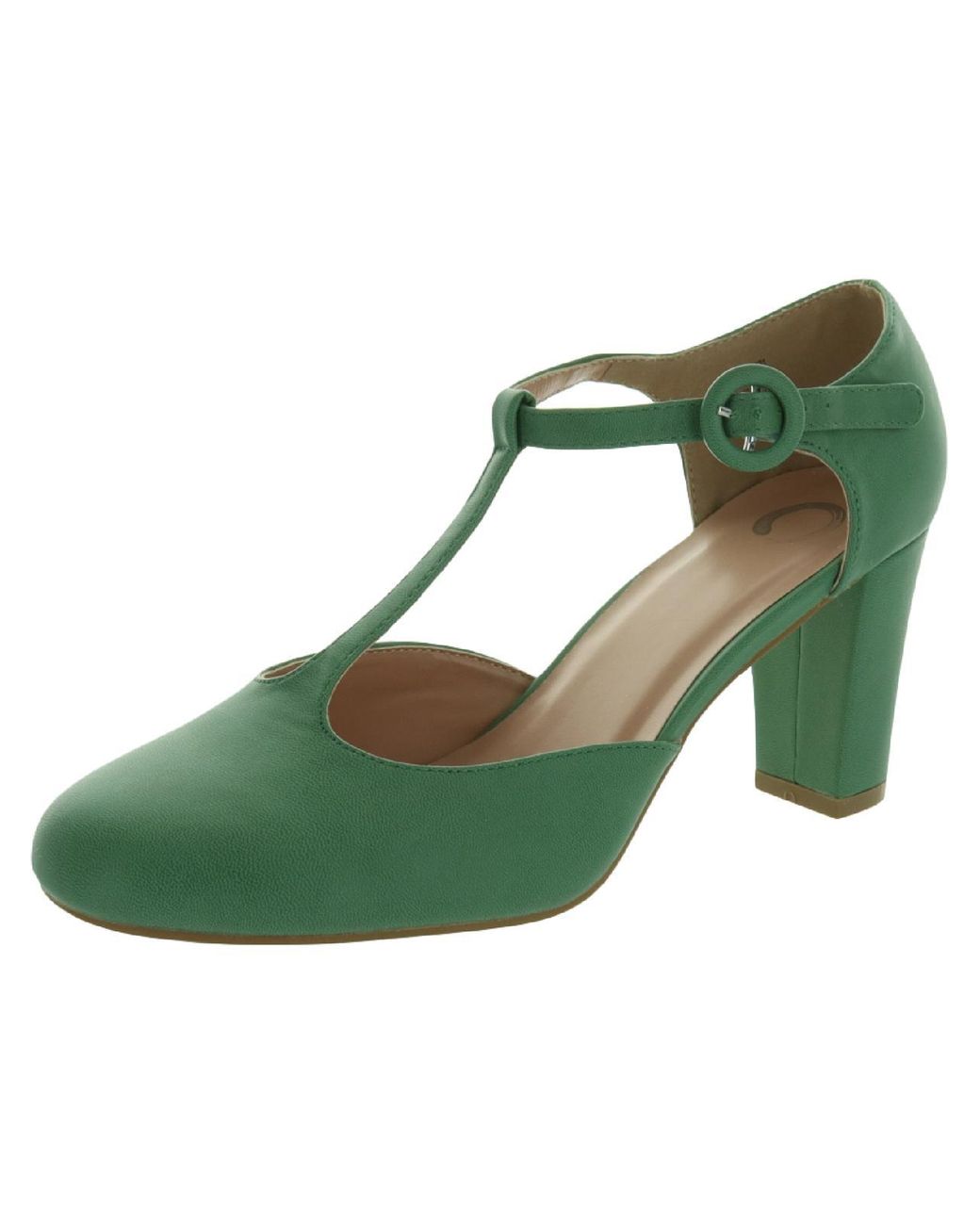 Green t strap best sale heels