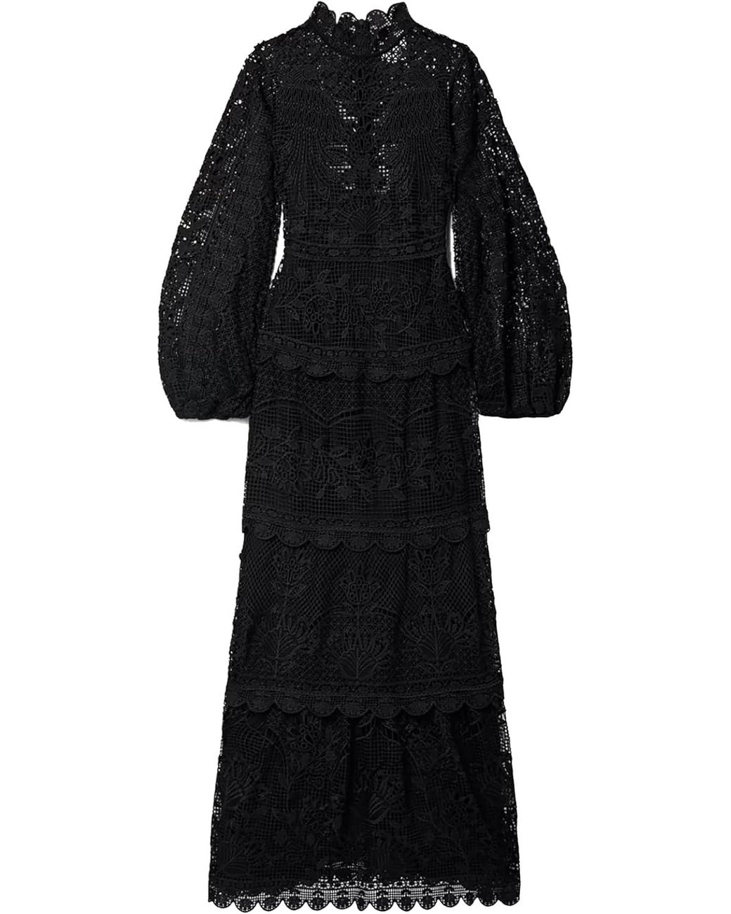 knee length dresses for ladies Khaki Guipure Long Sleeve Maxi Dress – FARM Rio