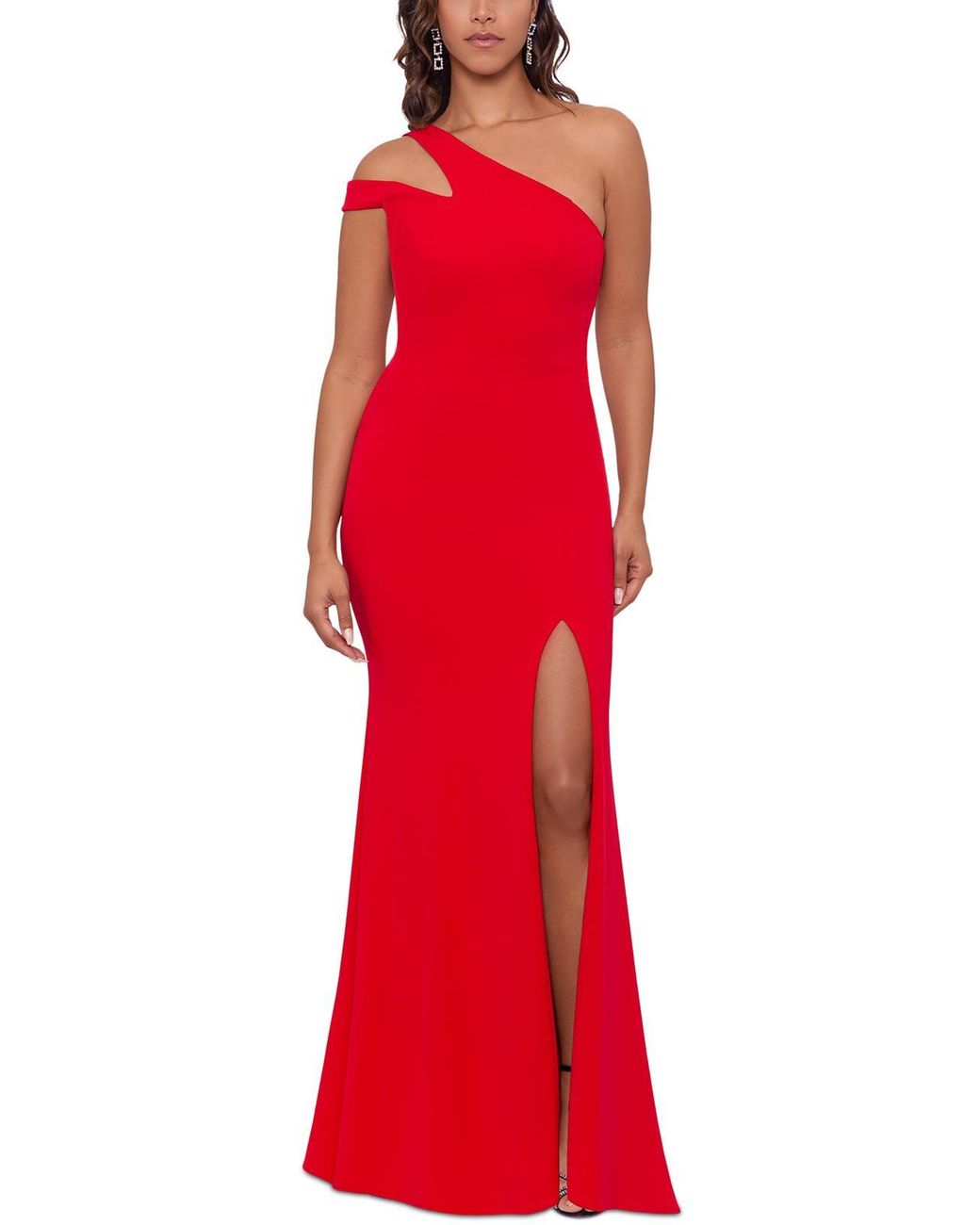 Xscape Scuba Splitleg Evening Dress in Red Lyst