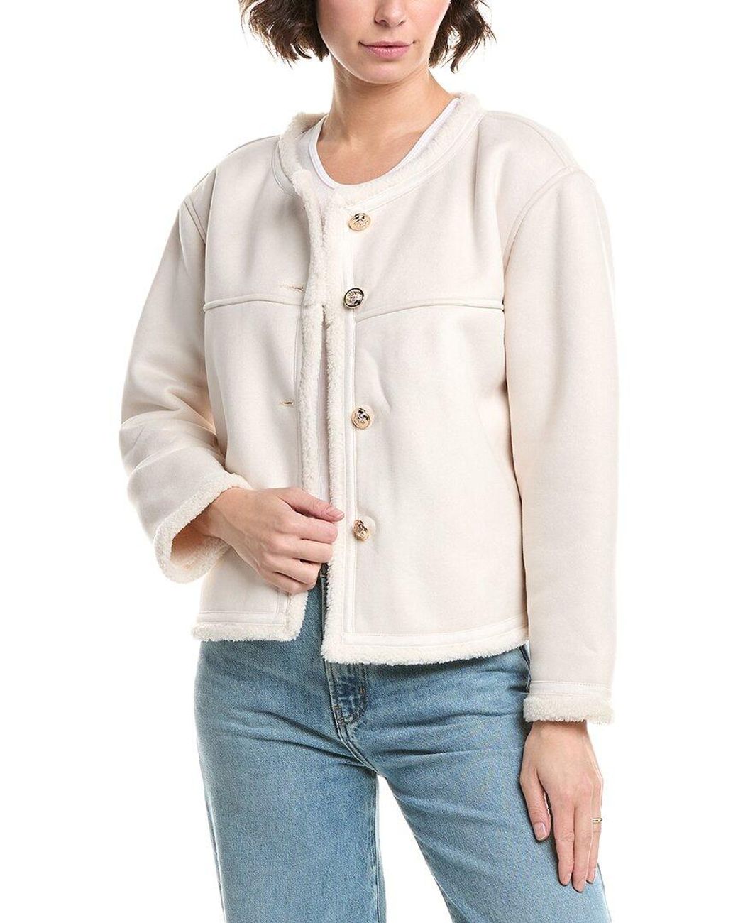 Pascale La Mode White Fleece Jacket