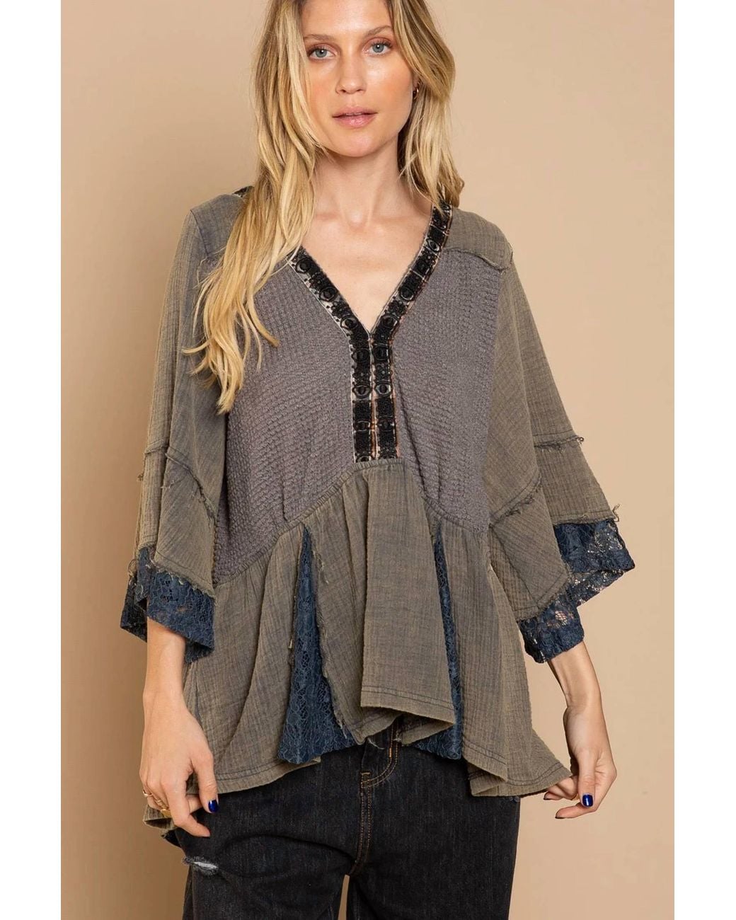 Pol Gray Rhiannon Top