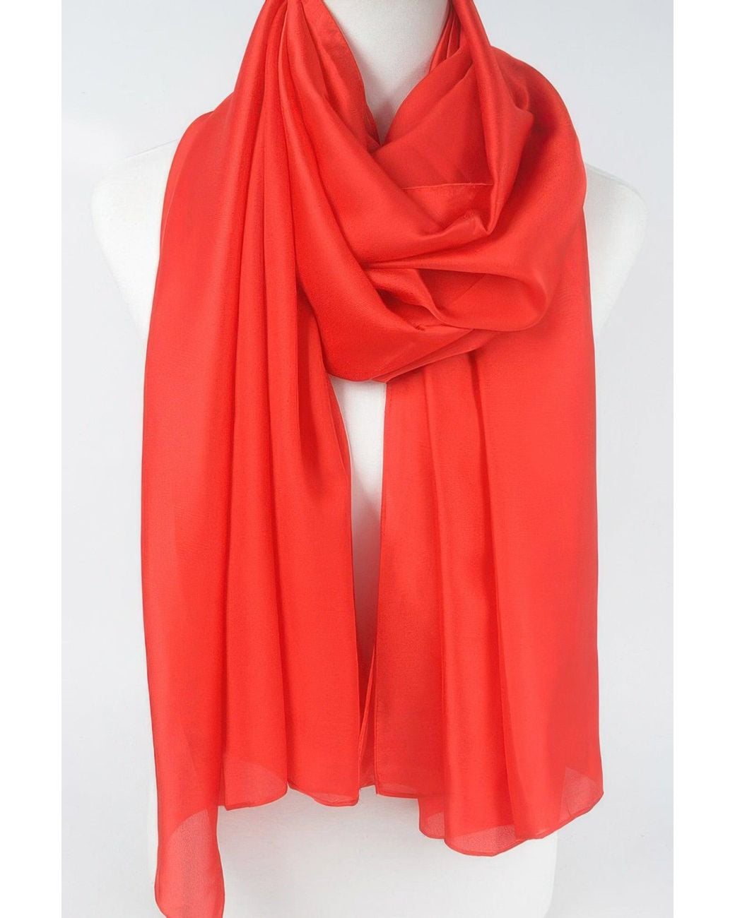 TRUEDAMES Red Satin Scarf