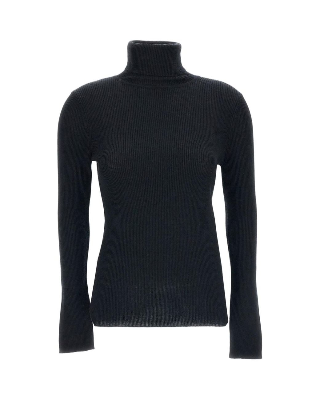 Irie Black Ribbed Fitted Turtleneck Sweater