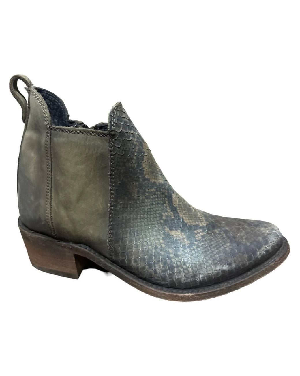 Liberty Black Brown Elsa Python Skin Boots