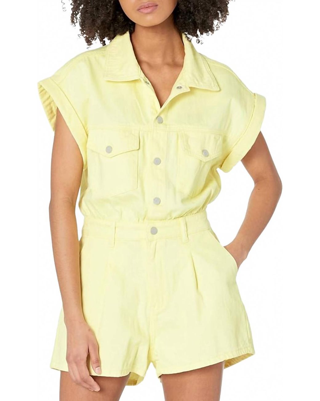 Blank NYC Yellow Collared Romper