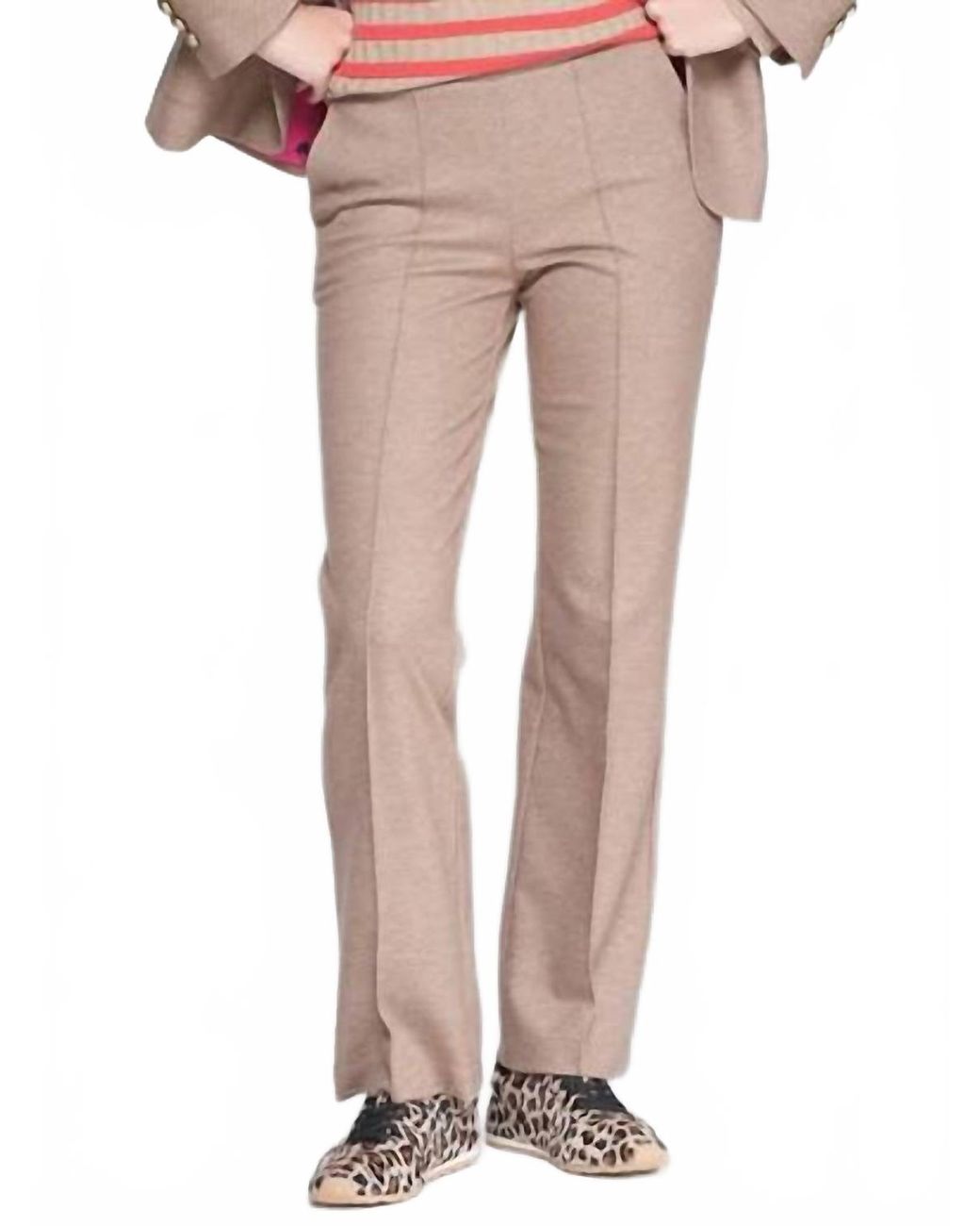 Vilagallo Natural Diagonal Patterned Pants