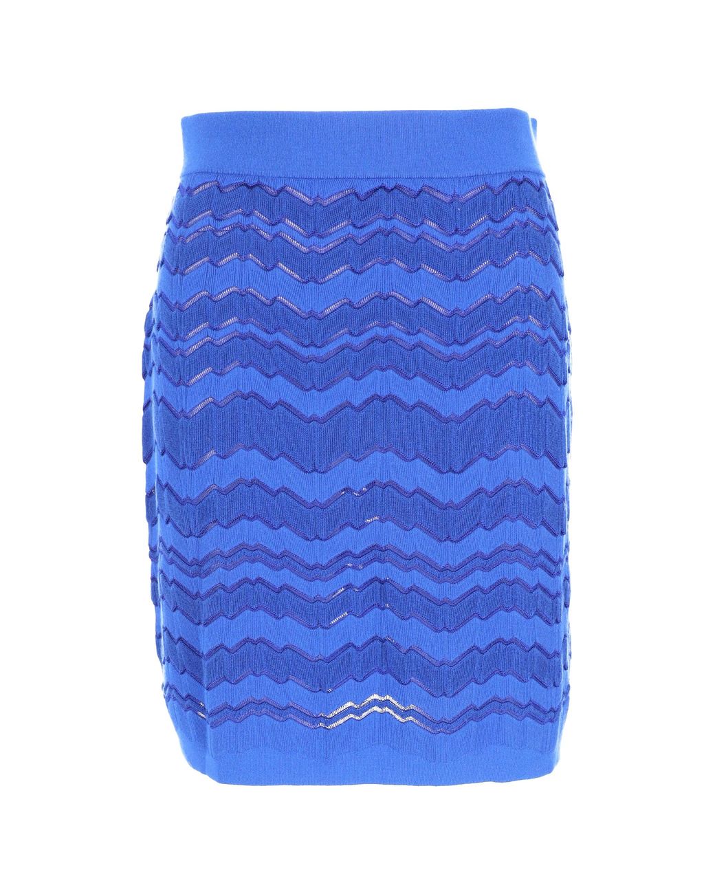 Missoni Blue Zig-Zag Patterned Mini Skirt