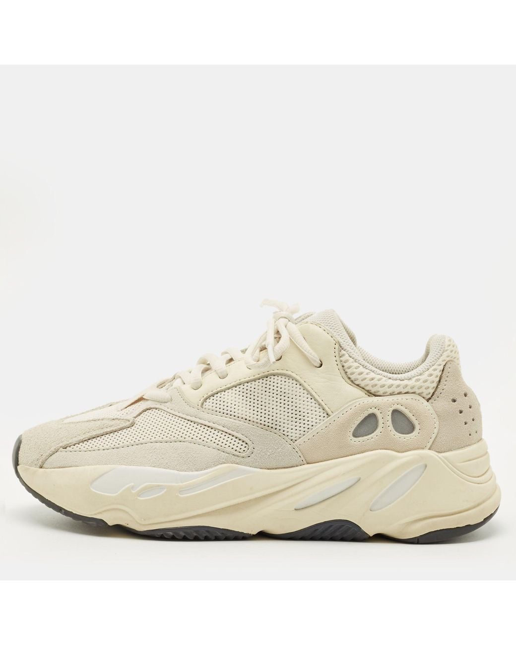 Text Tile Material Yeezy Cream Fabric And Suede Yeezy Boost 700 Lace Up Sneakers Size 40 ...