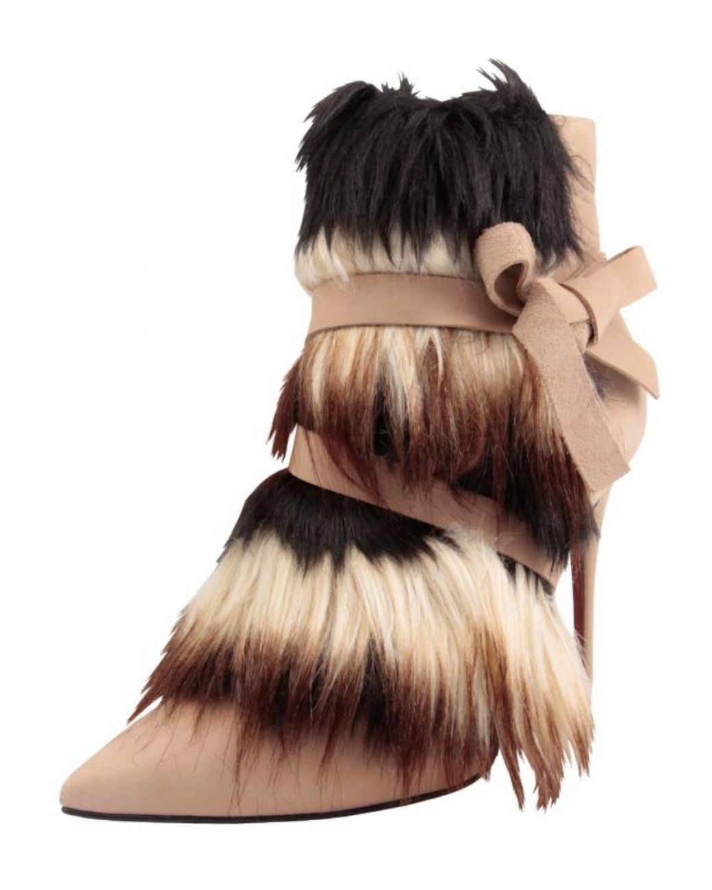 Carrano Brown Leather Stiletto Bootie