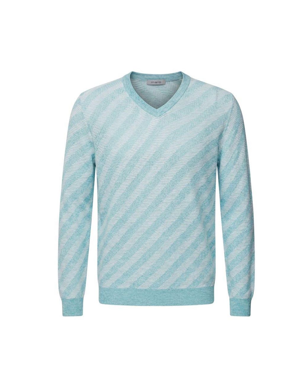 Malo Blue Linen Sweater for men