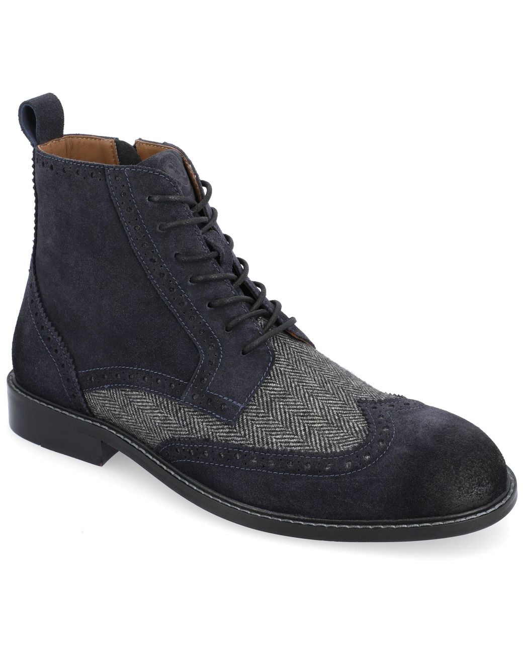 Thomas & Vine Blue Jarett Wide Width Wingtip Ankle Boot for men