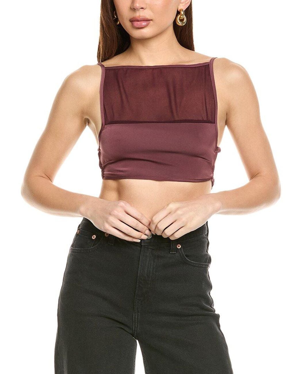 WeWoreWhat Purple Square Neck Cami