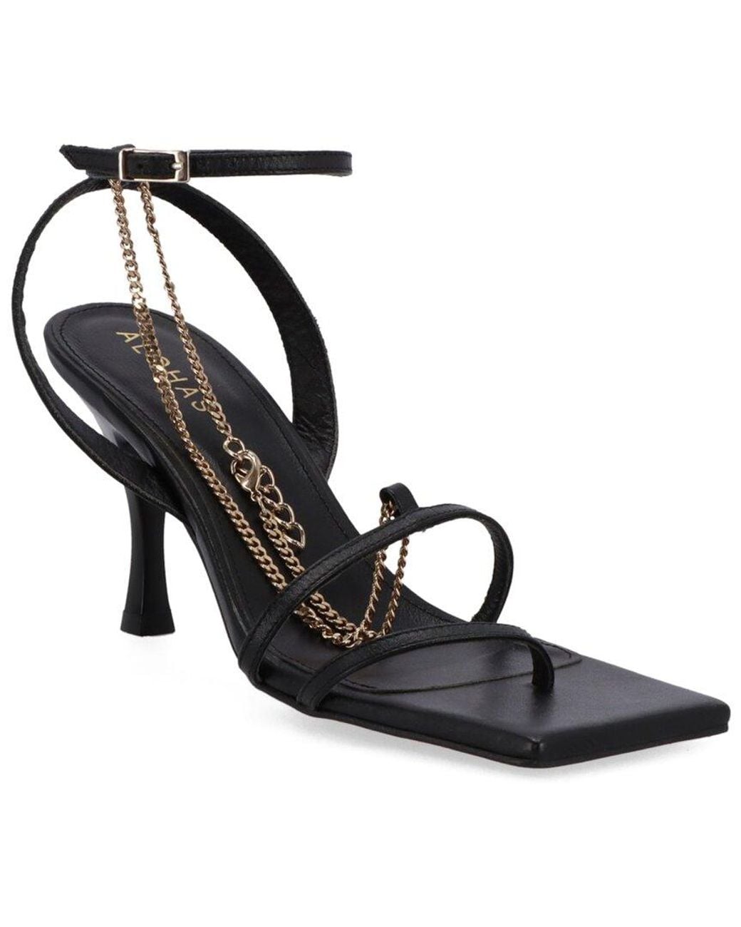 Alohas Black Straps Leather Sandal